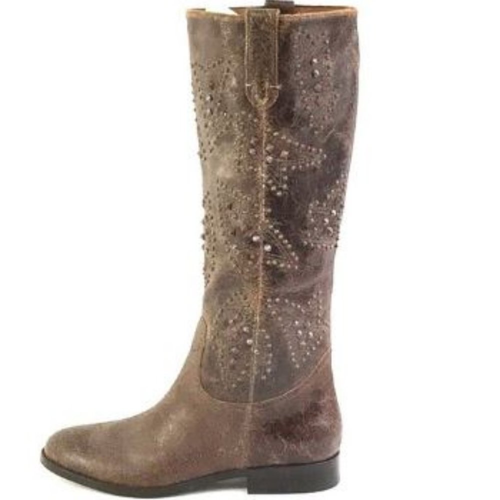 frye & co Distressed Leather Phoenix Studded Boots - Picture 5 of 10